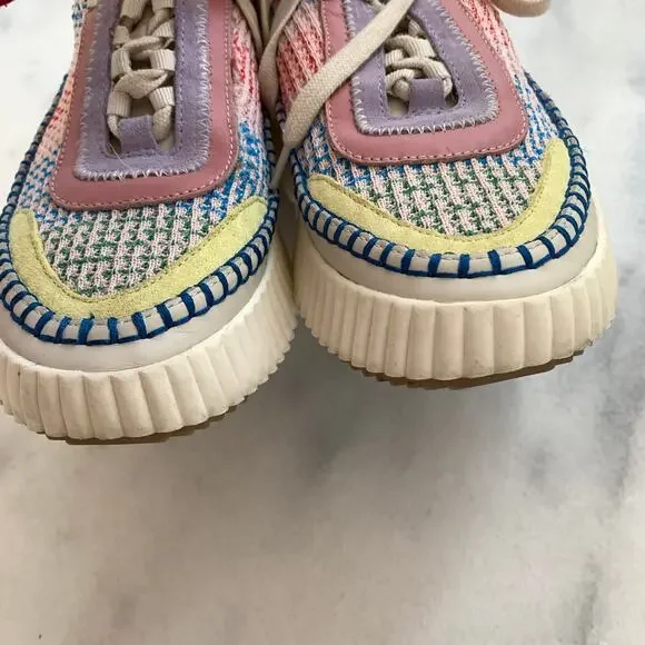 Anthropologie Dolce Vita Dolen Rainbow Knit Sneaker Tennis Shoe Funfetti 7.5 - Picture 8 of 11